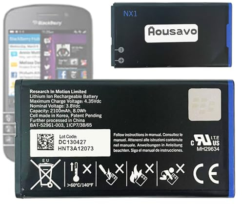 Aousavo BAT-52961-003 Replacement Battery Compatible with BlackBerry Q10 Q 10 NX1 N-X1 NX-1