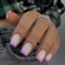 MouyouGlow Press on Nails Kurz,Square Weiß Lila French Fake Nails mit Nagelkleber,Eckig Kunstnägel Purple Tip Künstliche Fingernägel … …