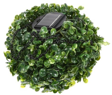 OSALADI Solarbetriebene Led Pendelleuchte Blumenkugel Licht Rattan Kugel Lampe Warmweiß Für Garten Terrasse Wohnzimmer Ohne Verkabelung