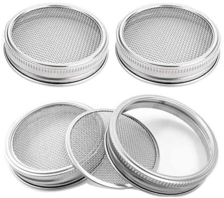 wiianoxd Keimglasdeckel, Edelstahl, 86 mm, für breite und breite Öffnung, Einmachglas für Sprossen, 4 Stück