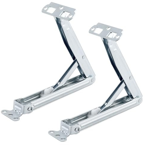 QWORK® Charniere relevable réglable en 12 directions pour couvercle d'armoire, table pliante, Angle jusqu'à 105°, Capacité de charge jusqu'à 100 kg