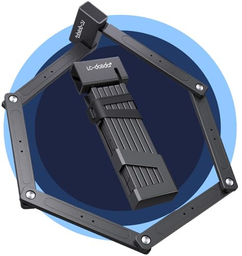 Fahrradschloss Faltschloss, Fahrrad Schloss hohe sicherheit mit Halterung aus gehärtetem Stahl mit 95cm Länge| Extrem sicheres fahrradschlösser-Sicherheitslevel 12 für E-Bike/Motorrad/Bike Lock