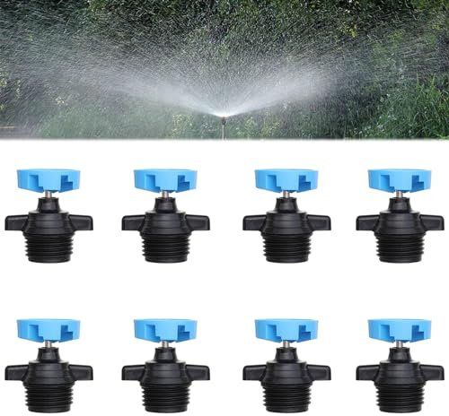 10 pcs de têtes d'arroseur Automatique à Rotation de 1/2 Pouce, gicleur Micro réglable à 360 degrés, brosses d'arrosage universelles à buse Micro pour Gazon, Serre, Jardin. (Bleu)