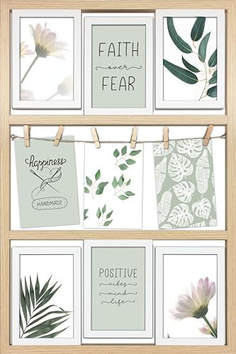 Wackadoo Bilderrahmen Collage für 9 Fotos 10x15 cm aus MDF Holz - FSC zertifiziert Wanddekoration Bilderrahmen weiß wand deko Wandgalerierahmen Fotorahmen Collage Bilderrahmencollage picture frame