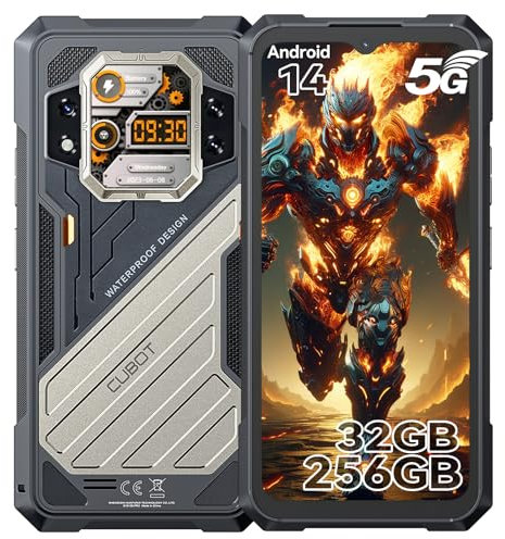 CUBOT Kingkong X 5G Handy Ohne Vertrag, Android 14 Rugged Smartphone, 32GB+256GB/2TB, IP68&IP69K, 10200mAh Akku, 6.58 Zoll FHD+ 120Hz, Unterstützt NFC, OTG, Fingerabdruck mit 33W Schnellladung