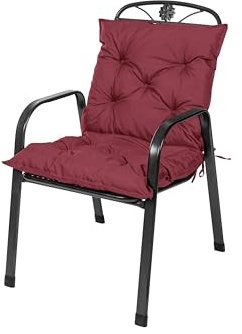 TexDeko® Garden Gartenstuhl Auflage Niedriglehner 80 x 40 cm Bordeaux | wasser- & schmutzabweisend, Outdoor Gartenstuhl Auflage, UV-Schutz, Rückenlehne niedrig, Stuhlkissen hoher Komfort