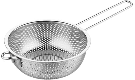 YSAMAX Stainless Steel Wash Basket Rice Colander Strainer, Spaghetti Metal Sink, Essential Tool for Wet and Dry Ingredients, Robust Mesh, (19.5 CM)