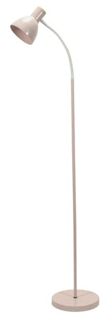 ValueLights | Blush Pink Metal Dome Shade Wooden Base Adjustable Task Reading Light Floor Lamp | Floor Lamps, Home Décor & Improvement Essential | Included LED Bulb