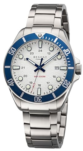REGENT Herrenuhr Titan 20 Bar Wasserdicht Blau BA-856