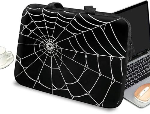 Custodia universale per computer portatile da 10 pollici, con maniglia e cerniera, borsa messenger per tablet da 7-10 pollici, per iPad/Notebook/eBook/lettori, ragnatela