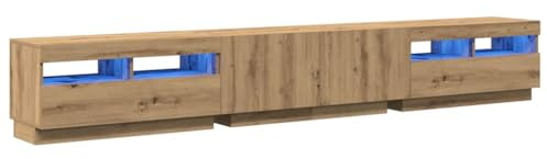 vidaXL TV-Schrank mit LED-Leuchten Artisan-Eiche 260x35x40 cm