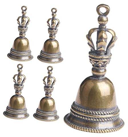 IMIKEYA 5stücke Messing Altarglocke Hexenglocken Wicca Zubehör Ritualglocke Hängeglocke Glocke Für Schlüsselanhänger Multifunktionale Glocke