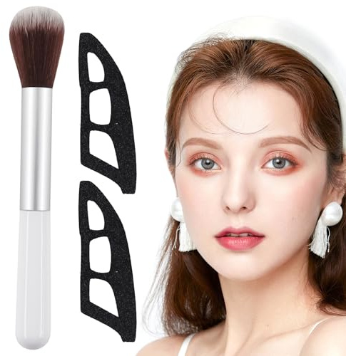 Outil D'ombre à Paupières 2 Pièces, Pochoir Maquillage Yeux avec Pinceau, Outil Applicateur Fard à Paupières, pour des Yeux Fumés et Des Cateyes Impeccables