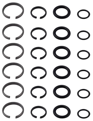 Gosknor 6 Jeux de Bagues de Retenue à Impact de 3/8 et 6 Jeux de Bagues de Retenue à Impact de 1/2 avec Joint Torique, Bague Retenue à Douille pour Clé à Chocs pour Clé Type Électrique/Pneumatique