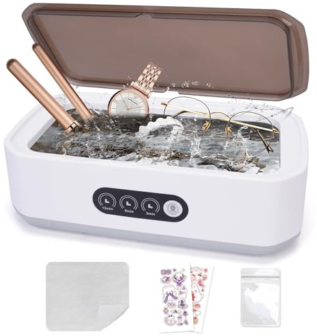 IGUGI Nettoyeur Ultrasons 49000HZ,Nettoyeur Ultrasonique avec 3 Réglages de Temps,650 ML,Nettoyage en Profondeur à 360°,Ultrasonic Cleaner pour Lunettes Bijoux Montres Collier Tête de Rasoir