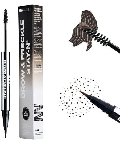 Sacheu Brow & Freckle STAY-N Tinted Eyebrow Gel & Faux Freckle Pen — 2-in-1 Longwear Water Resistant Brows Tint, Cruelty-Free & Vegan, Cold Brew