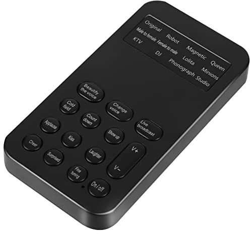 LABRIMP Changeur de Voix Mini Portable Noir Abs 8 Effets Sonores Clairs et Embellisseur Vocal pour Jeux, Diffusion en Direct et Karaoké sur Téléphone et Ordinateur
