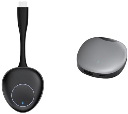 Harewtwy Kit de Transmisor y Receptor Inalámbrico 4K con Alcance de 50 M, Extensor Empresarial para PC, TV, Pantalla, Adaptador Dongle