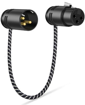NCGGY XLR Kabel 0.7M,Verstellbarer Winkel XLR Mikrofonkabel,X LR Stecker zu Busche,Sauerstofffreies Kupfer (OFC) Mikrofon Kabel für Verstärker,Aufnahmestudio,LautsprechersySteme,Mischpult