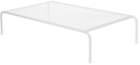 Toddmomy Supporto Ferro Livello a Monitor Singolo Bianco | Base da Scrivania per Schermo, Design Essenziale e Facile Montaggio, Mensola Salvaspazio per Ufficio