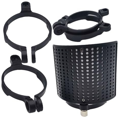 Cabilock U-shape Microphone Isolation Shield Noise Reduction Hood with Dust Protection and Clip-on Design for Floor-standing and Desktop Microphone Stands in Recording and Broadcasting