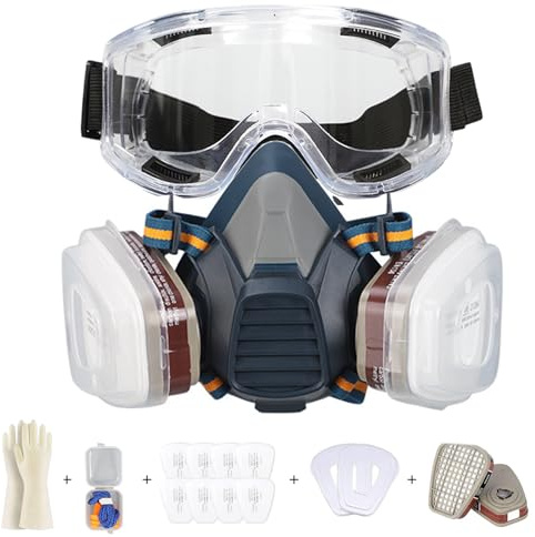 Máscara de gas, máscara completa, protección contra el polvo, supervivencia, nuclear y química, con filtro de carbón activo, protección respiratoria, polvo fino para gases, productos químicos (MS59
