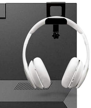 FEYRUN Monitor Back Stand for Headphone, No Adhesive Needed Space Saving Desk Organizer, Compatible with Different Computer Monitors