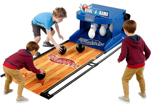Arkadspel för bowlinghall, inomhusspelkonsol för bowlingklot, sport, med LED-resultattavla och automatisk återställning, belysning, simuleringsljud, hopfällbart bowlingspel 2m/6.56ft
