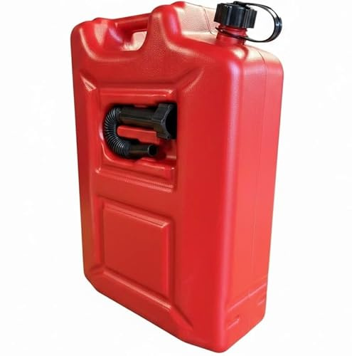 1x Benzinkanister 20L ROT Kunststoff Dieselkanister Reservekanister Kraftstoffkanister 20 Liter Kanister Wasserkanister für Benzin Diesel Wasser AdBlue 20-Liter-Kanister & Ausgießer Petrol Can, A