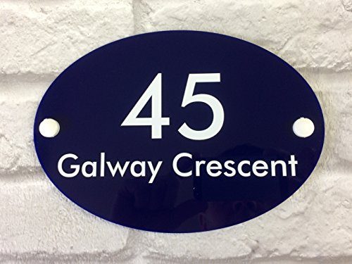 JustHouseSigns Alpha-L Personalised House Sign with House Number & Street Name – 3mm Perspex Door Plaque – Weatherproof, UV Resistant & Rust Free – Approx. 20 x 14cm – Made in UK