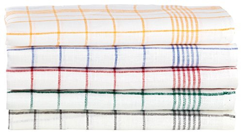 Kracht 3er Pack Geschirrtücher/Gläsertücher Reinleinen 50x70 Karo 2-262-18 weiß/grau