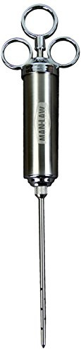 Man Law BBQ Products Man-INJ Basting/Seasoning Series 2.0 Ounce Marinade Injector-Stainless Steel, One Size