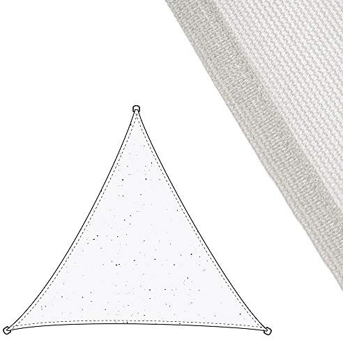 LOLAhome Toldo Vela de Sombra ANTICHARCOS | 3x3x3 m Triangular Blanco | Fibras Alta Resistencia 200gr/m² HDPE, Protección UV, Transpirable | para Exteriores: Jardín, Patio, Terraza