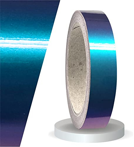 siviwonder Zierstreifen selbstklebend Folie Premium Shift Effect Farbwechsel Marine Violett Glanz 20 mm x 10 m Rolle Dekorband Auto Motorrad Boot Fahrrad Wohnwagen Helm Pinstripe Klebeband Linien