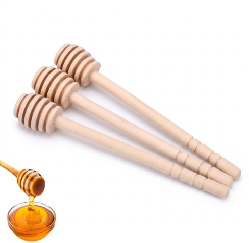 24 pièces de cuillères à miel en bois, Bâtonnets de Trempette au Miel pour Bocaux de Miels ou Pot de Distribution de Miels, 15cm