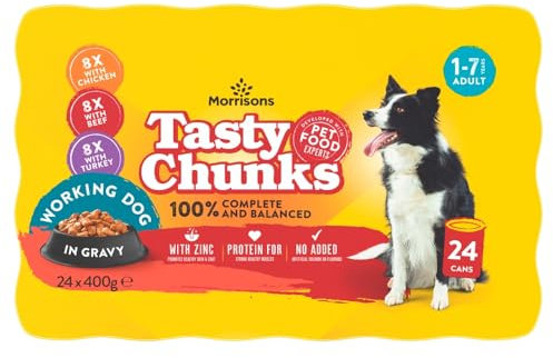 Morrisons Worker Dog Food Meat Chunks In Gravy 24 x 400 g