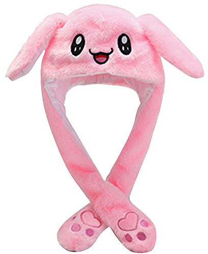 YEKEYI Sombrero de conejo LED con orejas movibles, sombrero de salto divertido de conejo, gorro de felpa para cosplay, fiesta de Navidad, sombrero de vacaciones