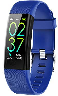 KuSONG Fitness Tracker, Smartwatch Orologio Activity Smart Band Tracciamento Sport Cardiofrequenzimetro da Polso Contapassi Sportivo Calorie Uomo Donna（ Blu ）