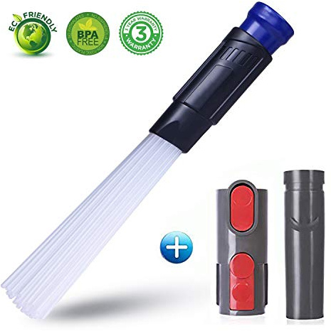 Zophen Dust Brush, Universal Cleaner Dust Brush Tubes, Vacuum Cleaner Attachment for Air Vents/Keyboards/Pet Hair/Car/Tools, Universal with Adaptor