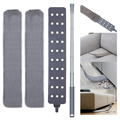 KACPAUQEL Retractable Gap Dust Cleaner,with 2 Microfiber Dusting Cloths, Long Handle 60inches Washable and Retractable Duster Brush,Extendable Gap Dusters for Sofa Bed Furniture Bottom