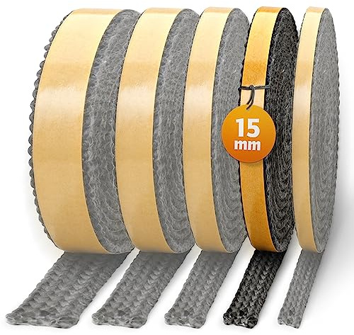 Kaminat Kamindichtung 15x3 mm selbstklebend bis 550°C aus Glasfaser | Dichtet Kamin- und Ofentüren zuverlässig ab und lässt sich dank Kleberücken schnell montieren.