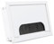 ATM® Passacavo da scrivania, in acciaio inox con spazzola e patta integrati, per tenere in ordine e panoramica sul posto di lavoro, rettangolare, bianco, 80 x 120 mm