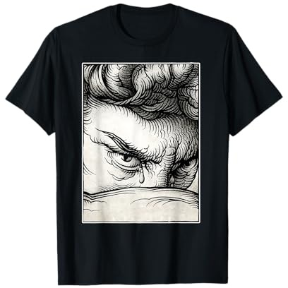 El ángel caído Blackwork Lucifer Grabado Camiseta
