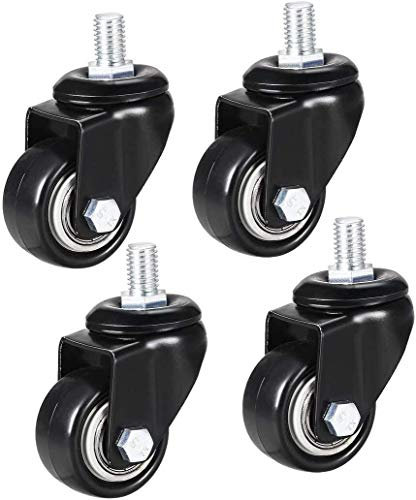 Lenkrollen, PU, 360 Grad, Gewindestiftrad, 4 Stück, M10 x 15, 1,5 Zoll/2 Zoll Kombination (Größe: 4 Stück, M10 x 15, 1,5 Zoll Kombination)