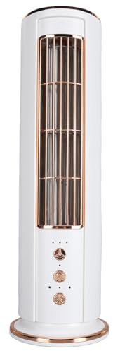 Fockety Desk Fan, 12.6in 3 Speeds Quiet Bladeless Fan with Remote Control, USB Rechargeable Tower Fan, Portable Desktop Personal Fans, Cooling Fans, Office Fann for Bedroom, Home and Office