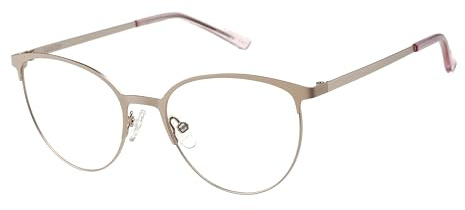 DAKOTA Brille mit Sehstärke für Damen optional mit Sonnenbrillentönung oder Blaulichtfilter, Rund, gefertigt aus Metall (inklusive Brillenetui)