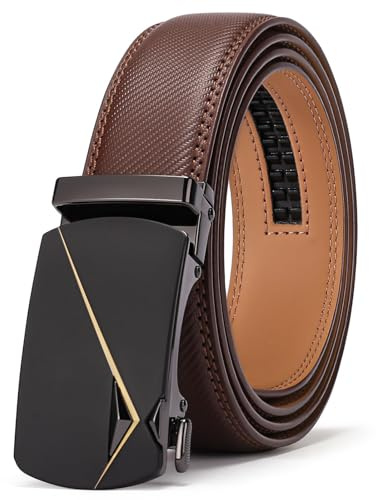 SENDEFN Gürtel Herren, Ledergürtel herren, Gürtel Ratsche Automatikschließe für Herren Jeans und Business Anzug, Breit 35mm,Größe Einstellbar Belt