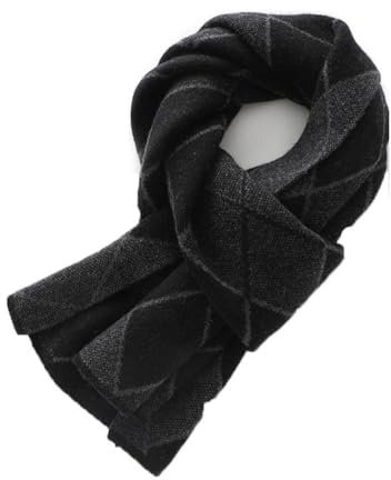 LINYUMEILL Herbst Und Winter Kaschmirschals Für Männer Und Frauen Colour Blocking Plaid England 100% Reiner Kaschmirschal, Schwarz Und Grau