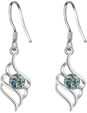 Moissanit-Ohrringe für Damen, Labor-Diamantohrringe, 925er-Sterlingsilber, Diamantohrringe, Brautohrringe für Hochzeit, Moissanit-Ohrringe, Diamantohrringe, Diamantohrringe für Damen, Stein, Moissanit