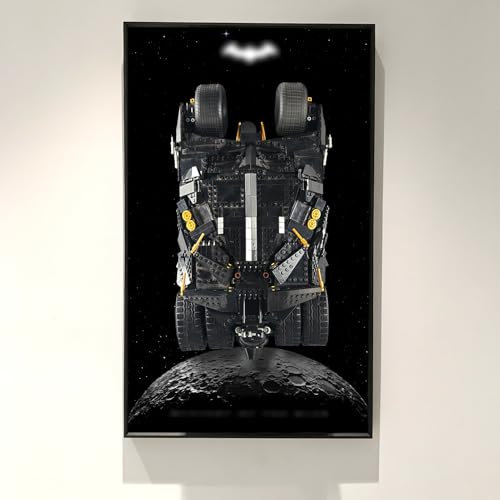 WETCEAOM Panneau mural pour Lego DC Batman Batmobile Tumbler 76240, compatible avec Lego Batman, idées cadeaux pour les amateurs de support mural de voiture Lego, dimensions : 50 x 80 cm